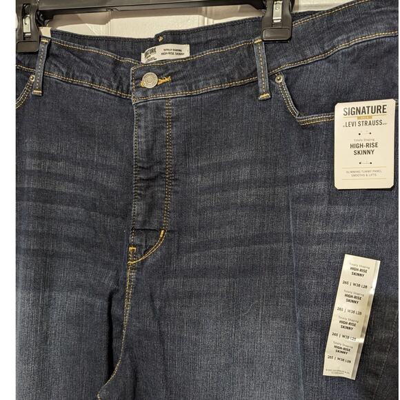 Levi Strauss Signature Gold Jeans Women's W38 x L28 Shaping High Rise Skinny New - Picture 5 of 12